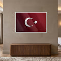 Minimal 3D Türk Bayrağı Cam Tablo – Cam Tablo