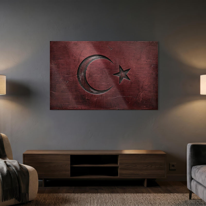 Metal Oyma Görünümlü Türk Bayrağı Cam Tablo – Cam Tablo