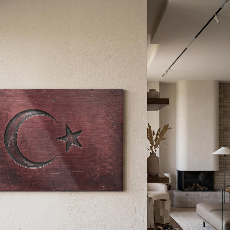 Metal Oyma Görünümlü Türk Bayrağı Cam Tablo – Cam Tablo