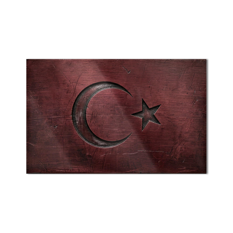 Metal Oyma Görünümlü Türk Bayrağı Cam Tablo – Cam Tablo