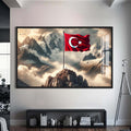 Türk Bayrağı Cam Tablo – Siyah Çerçeveli Cam Tablo