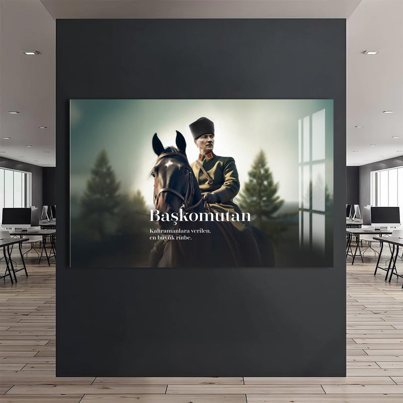 Başkomutan Atatürk Cam Tablo – Cam Tablo