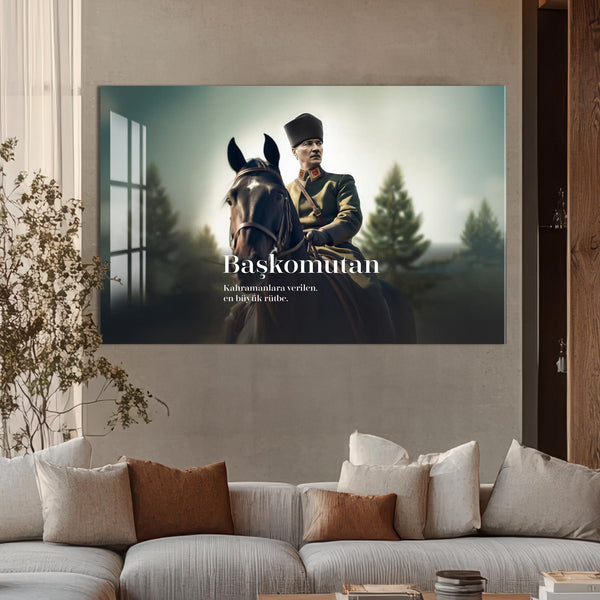 Başkomutan Atatürk Cam Tablo