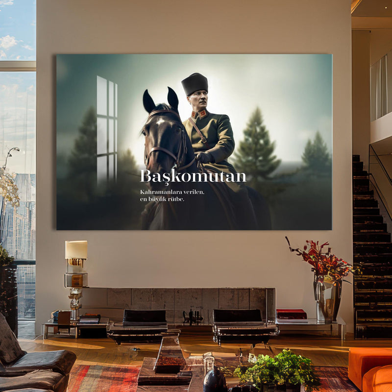 Başkomutan Atatürk Cam Tablo – Cam Tablo