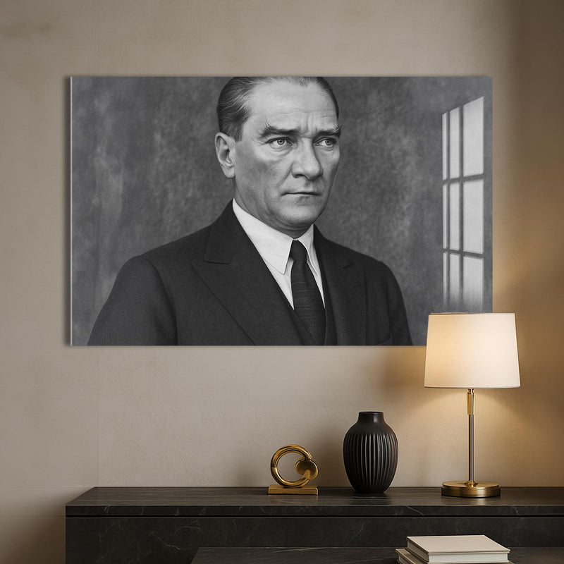 Kararlı Bakış Atatürk Cam Tablo – Cam Tablo
