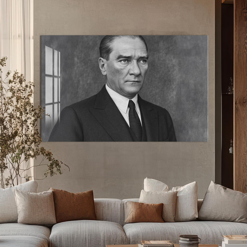 Kararlı Bakış Atatürk Cam Tablo – Cam Tablo
