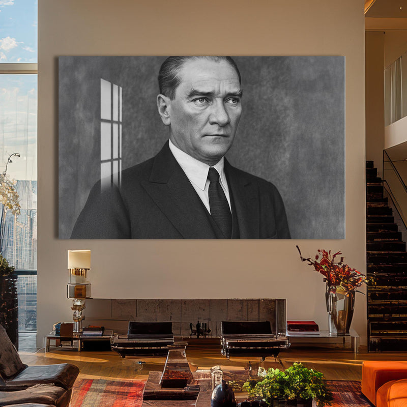 Kararlı Bakış Atatürk Cam Tablo – Cam Tablo