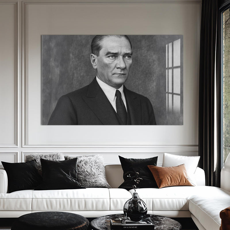 Kararlı Bakış Atatürk Cam Tablo – Cam Tablo