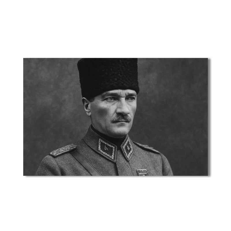 Askerî Üniformalı Atatürk Cam Tablo – Cam Tablo