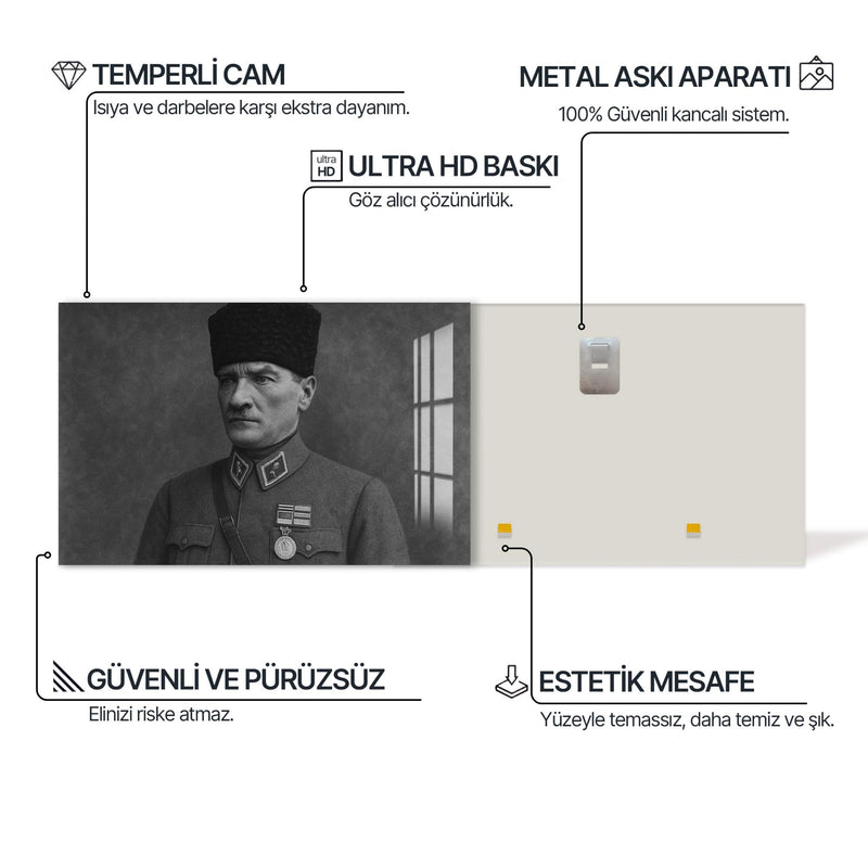 Madalyalı Atatürk Cam Tablo – Cam Tablo