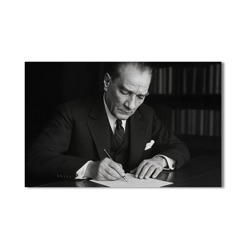 İmza Atan Atatürk Cam Tablo – Cam Tablo