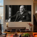 Koltukta Atatürk Cam Tablo – Cam Tablo