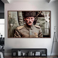 Atatürk Cam Tablo – Ceviz Çerçeveli Cam Tablo
