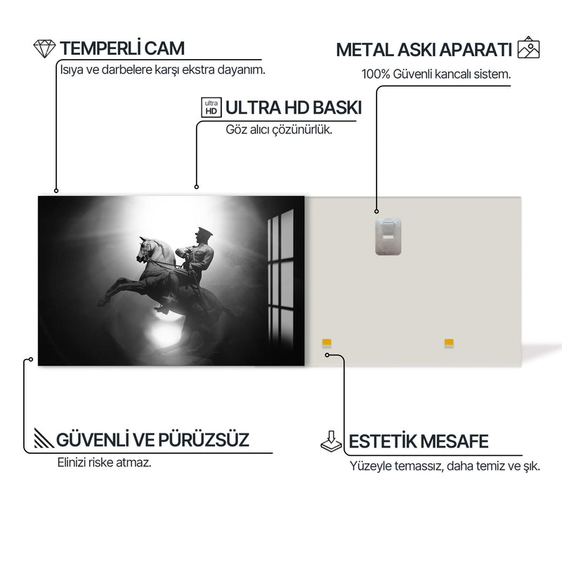 Atlı Heykel Atatürk Cam Tablo – Cam Tablo