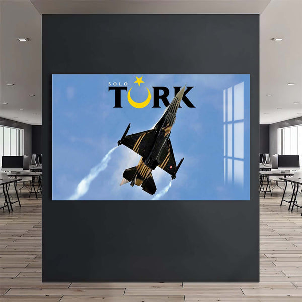 Türk F16 Uçağı Cam Tablo