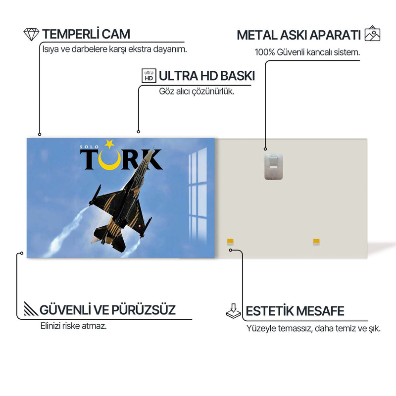 Türk F16 Uçağı Cam Tablo – Cam Tablo
