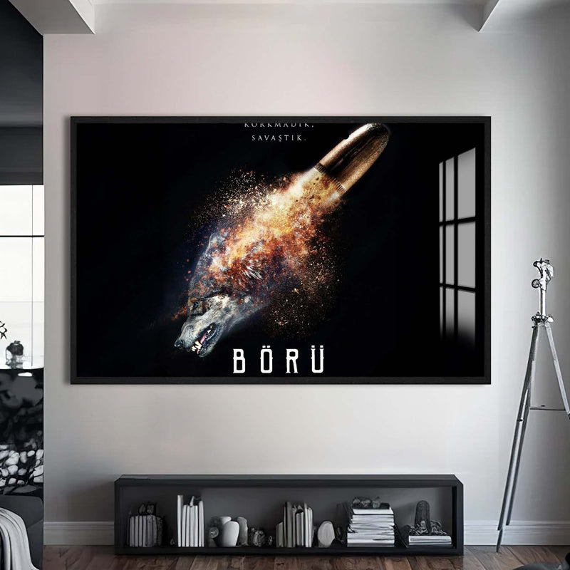 Börü Cam Tablo – Siyah Çerçeveli Cam Tablo
