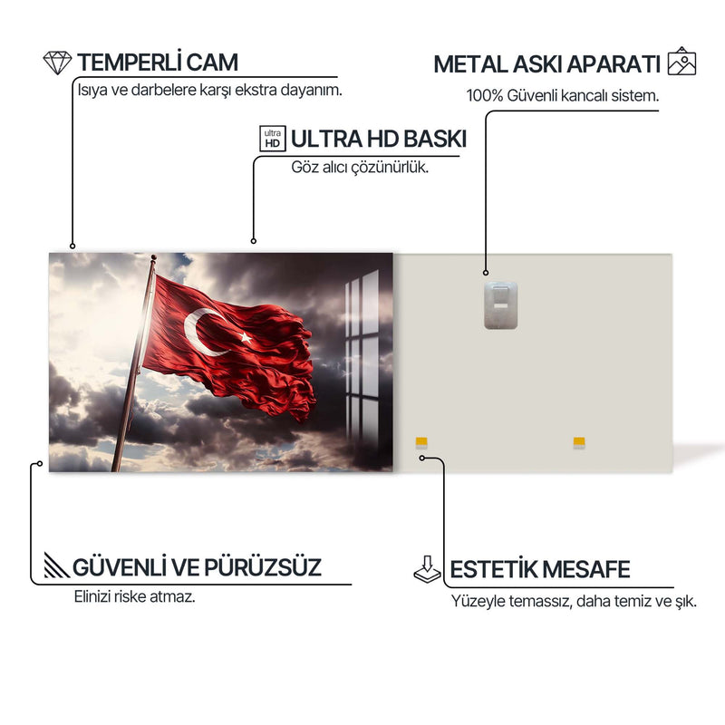 Türk Bayrağı Cam Tablo – Cam Tablo
