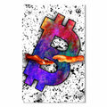 Renkli Bitcoin Logo Cam Tablo