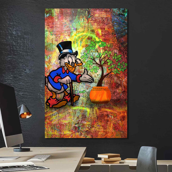 Yaşlı Donald Duck Cam Tablo