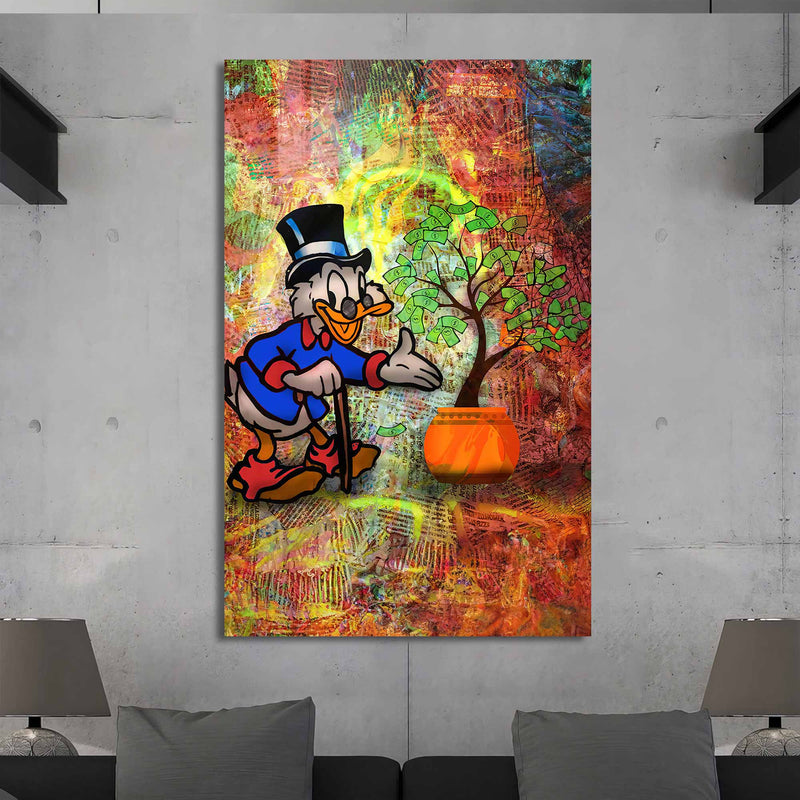 Yaşlı Donald Duck Cam Tablo