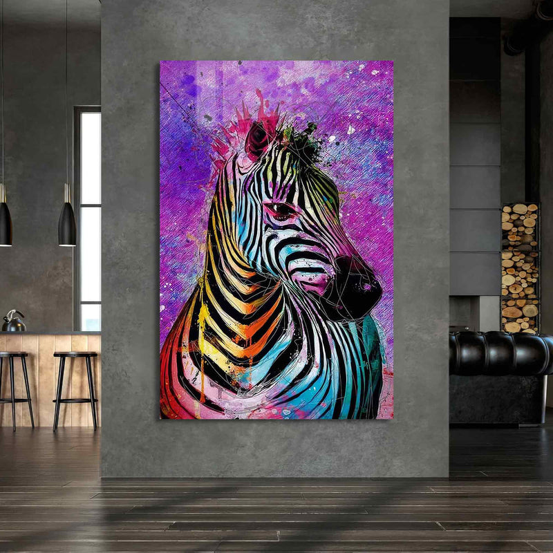 Renkli Zebra Cam Tablo