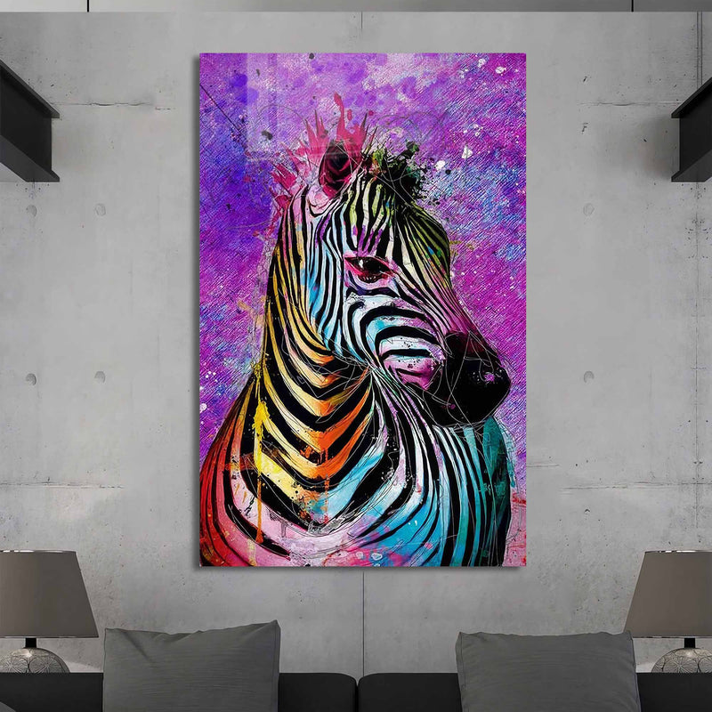 Renkli Zebra Cam Tablo