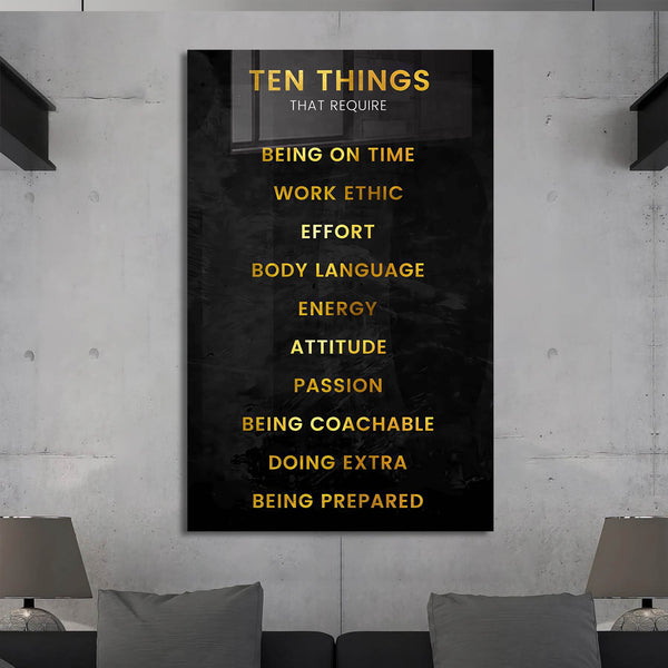 Ten Things Cam Tablo