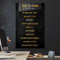 Ten Things Cam Tablo