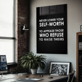 Never Lower Your Self-Worth Cam Tablo