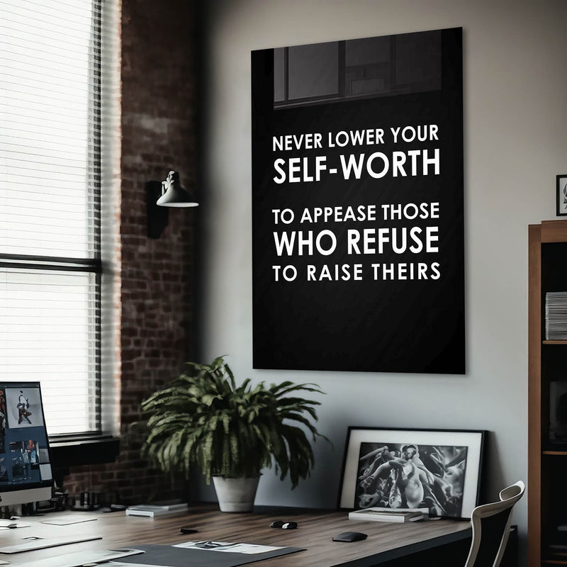 Never Lower Your Self-Worth Cam Tablo