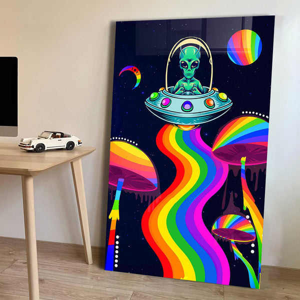 Uzaylı ve Ufo Cam Tablo