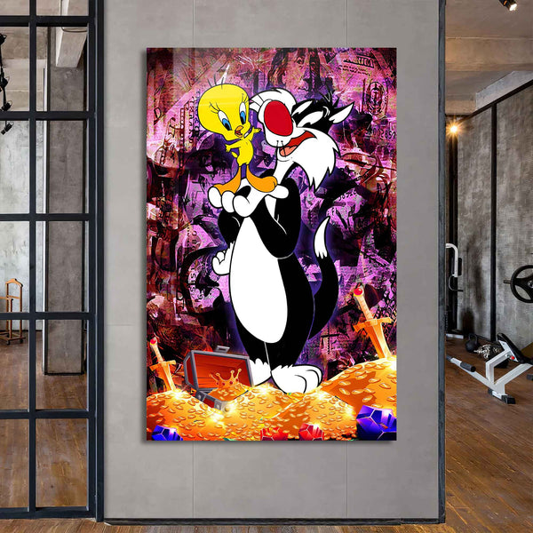 Tweety ve Sylvester Cam Tablo