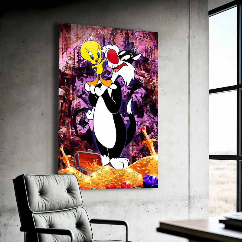 Tweety ve Sylvester Cam Tablo