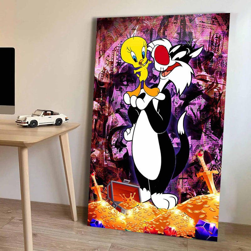 Tweety ve Sylvester Cam Tablo
