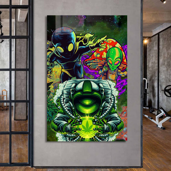 Uzaylılar Cam Tablo