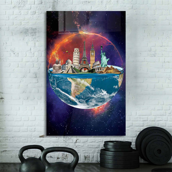 Dünya'nın 7 Harikası Cam Tablo