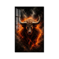 Alev Gözlü Kızıl Boğa Cam Tablo – Cam Tablo