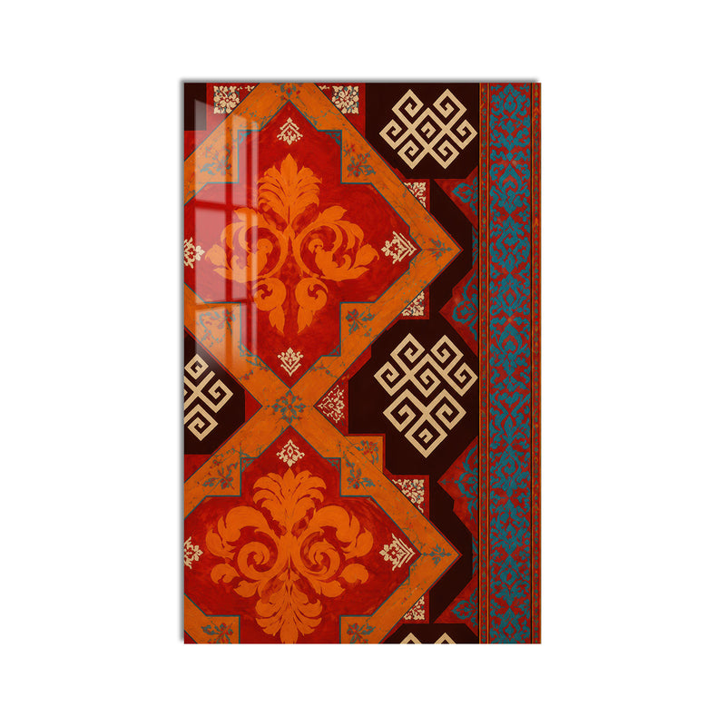 Kızıl Kilim Deseni Cam Tablo – Cam Tablo