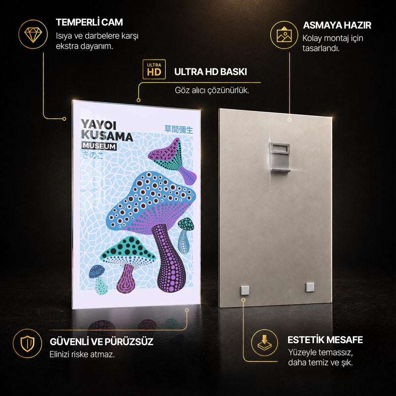Renkli Benekli Mantarlar Cam Tablo – Cam Tablo