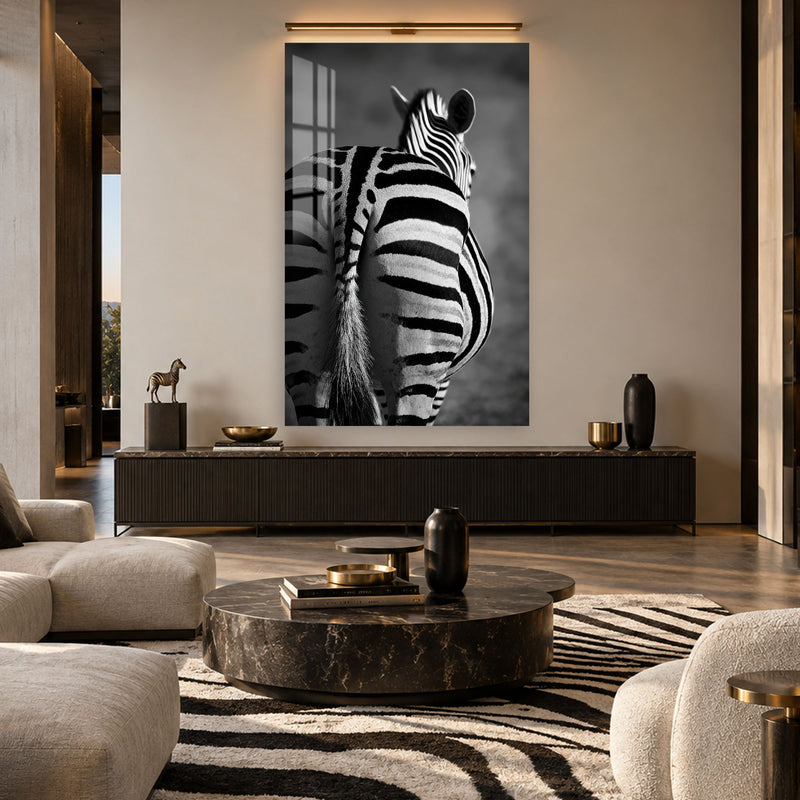 Zebra Sırtı Siyah Beyaz Cam Tablo – Cam Tablo