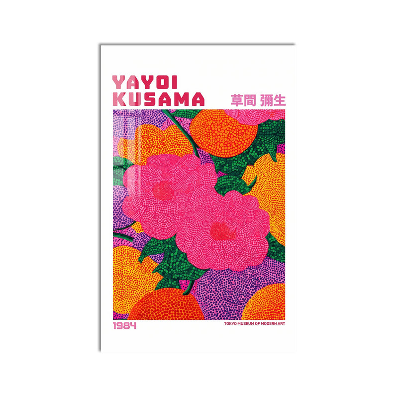 Pembe Benekli Çiçek Buketi Cam Tablo – Cam Tablo