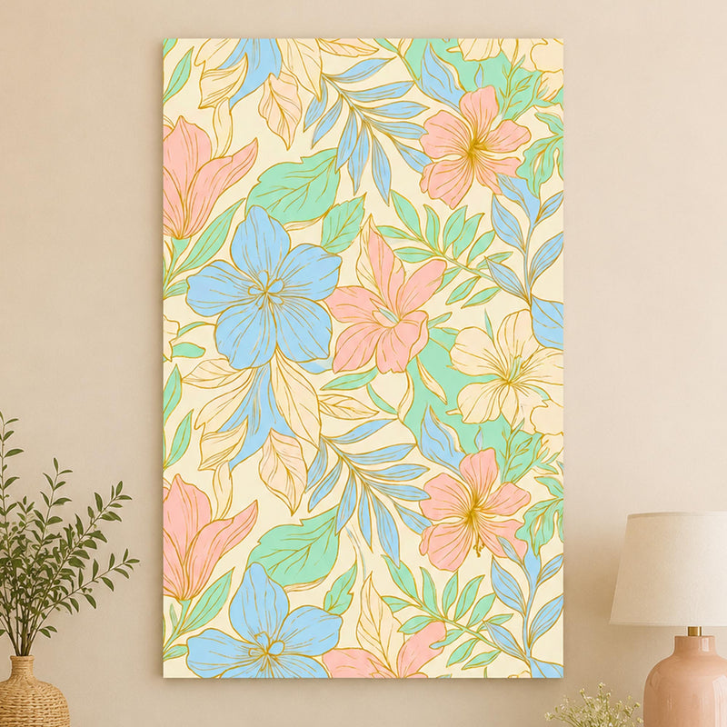 Pastel Çiçek Bahçesi Cam Tablo – Cam Tablo