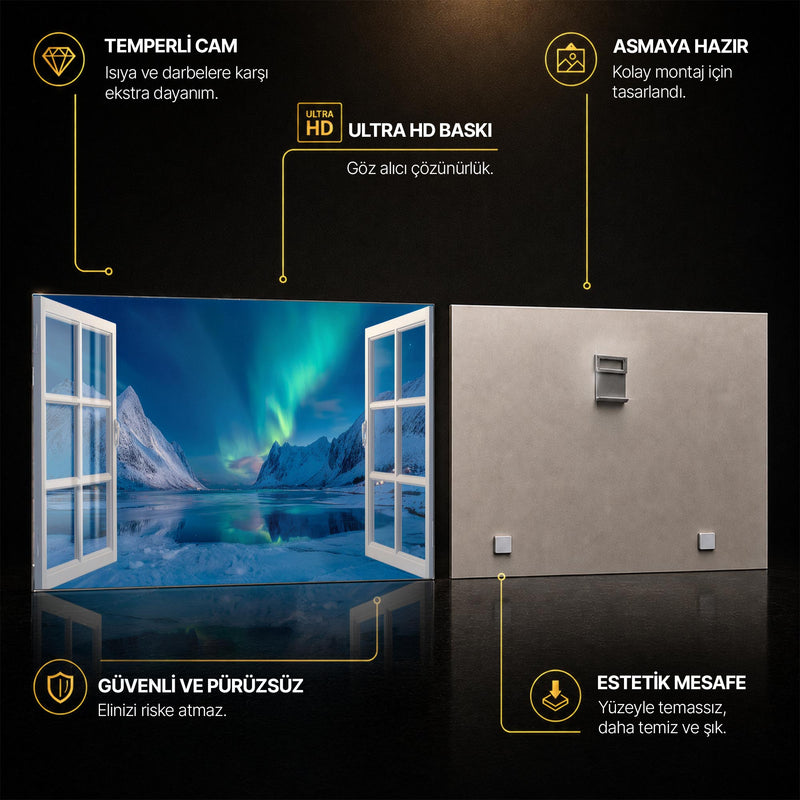 Kuzey Işıkları Aurora Cam Tablo – Cam Tablo