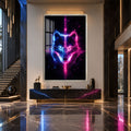 Neon Kurt Başı Cam Tablo – Gümüş Çerçeveli Cam Tablo