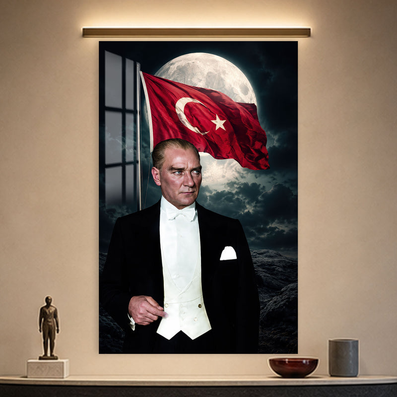 Ay Işığında Atatürk Cam Tablo