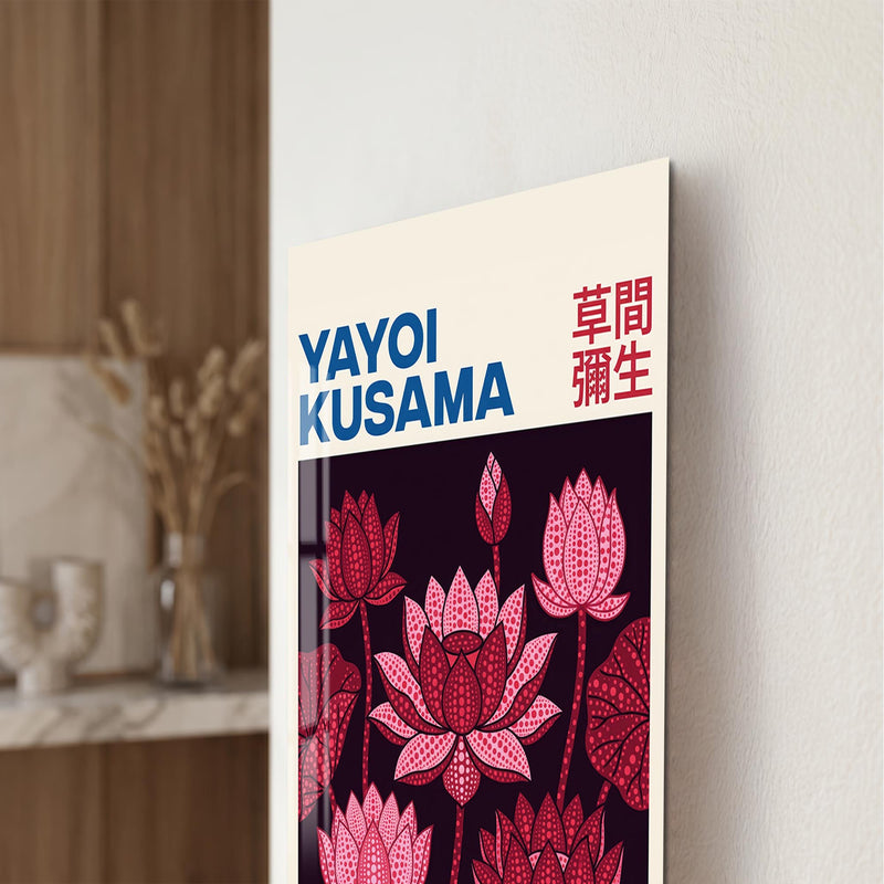 Siyah Gecede Pembe Lotuslar Cam Tablo – Cam Tablo