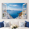 Santorini Mavi Kubbeler Cam Tablo – Cam Tablo