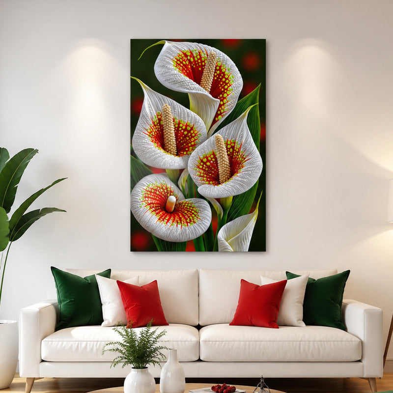 Beyaz Calla Lily Cam Tablo – Cam Tablo