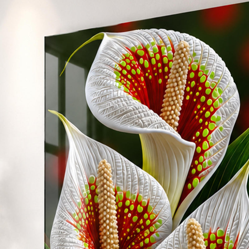 Beyaz Calla Lily Cam Tablo – Cam Tablo